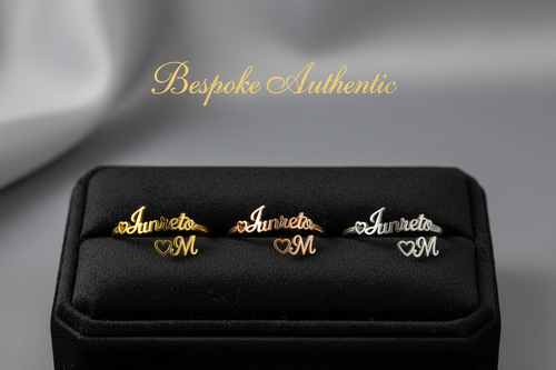 Anillo script ornamental - 3 acabados